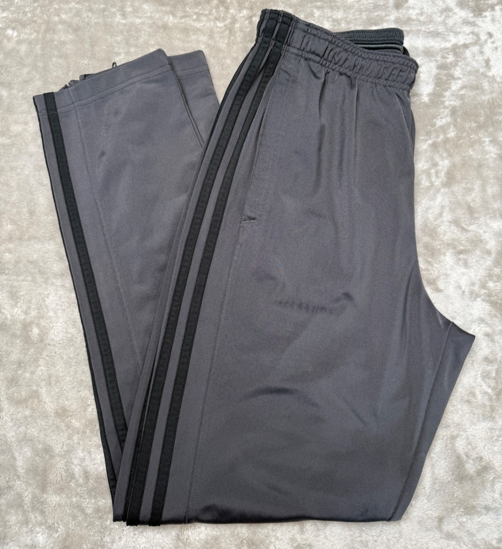 Adidas Originals Gray Black 3 Stripe Tapered Track Pants Mens Size M